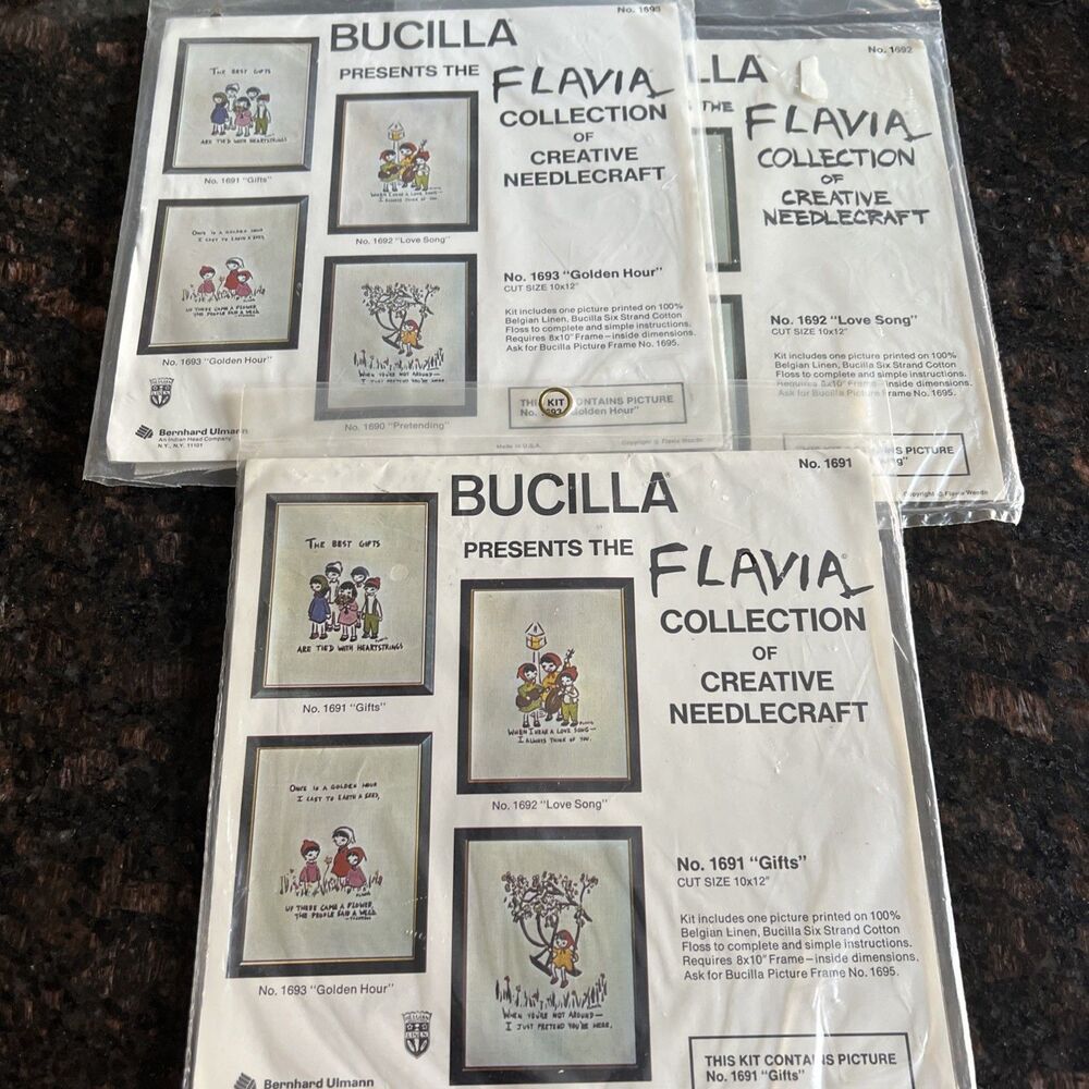 Lot of 3︱Bucilla︱Flavia Collection︱ Golden Hour︱Love Song︱Gifts︱New